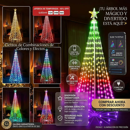 Estrella Navidena Con Ramal De Luces Led